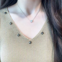 Collier pendentif réglable en platine Pt950 avec diamant de laboratoire taille cœur étoilé, luxe, trois griffes, pour femme, bijoux fins