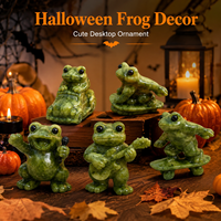 Naturstein-Frösche-Figur, Halloween-Deko, 5 Stile, niedliches Tier-Ornament für Zuhause und Schreibtisch