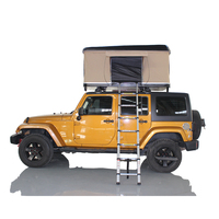 Top ranking 1-2 personas carcasa dura Camping tienda en la azotea gran espacio coche techo superior tienda con escalera telescópica de aluminio