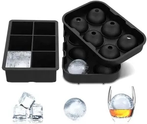 Large Whiskey Wine Macallan Ice Lattice Ball Maker Silicone Bourbon Circle Round Ball Ice Cube Tray Molds Silicon Ice Cube Mould