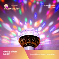 Goldene Magische Kugel Farbwechselnde Rotierende Lichtprojektion Disco Sternenhimmel Bühnenlicht Festliche Beleuchtung Ambiente-Beleuchtung AC