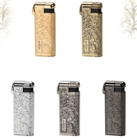 Briquet à flamme inclinée ultra-mince gonflable JIFENG Monsoon, design moderne et minimaliste, cadeau personnalisé exquis, à tige de pression