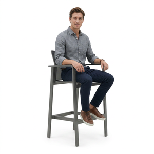 Chaise de jardin contemporaine en rotin, pieds coniques, mobilier d'extérieur durable, non pliable, inclinable, sans rembourrage, non électrique, sans logo - Product Image 4