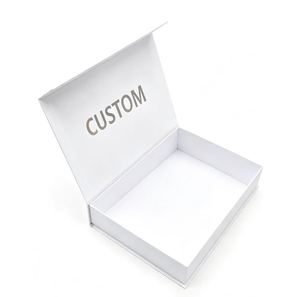 Boîte carrée rigide personnalisée en carton ivoire avec estampage à chaud pour emballages cadeaux, vêtements et cosmétiques - Product Image 1