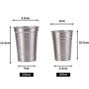 Vaso de Cerveza de Acero Inoxidable 304, Taza de Camping de Metal de Pared Simple <span class=keywords><strong>con</strong></span> Borde Enrollado, Vaso Portátil para Cerveza y Café al Aire Libre - Product Image 6