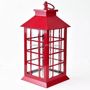 Pavilion Shaped Metal Holiday Lighting <strong>Candle</strong> <strong>Lantern</strong> Holder with LED Light Christmas Hanging Decorative <strong>Lanterns</strong> and Jar - Product Image 3