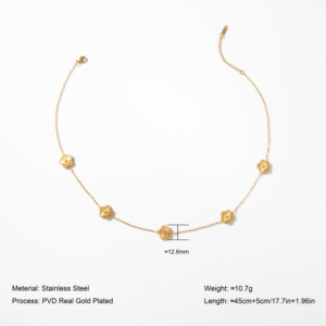 Collana Girocollo YF3619 Impermeabile Antiossidante in Acciaio Inox Placcato Oro 18K con Ciondolo a Forma di Cuore per Donne - Product Image 2