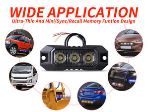 Nuevas Luces Estroboscópicas LED-03K Rojas de <span class=keywords><strong>3</strong></span> LED para Camión/Auto/Vehículo, Mini Faro de Rejilla, <span class=keywords><strong>Baliza</strong></span> de Emergencia - Product Image 6