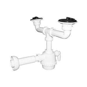 Siphon de vidange PVC industriel moderne à 2 voies, tuyau de 1 1/4 pouce, finition ABS PP polie, drain durable pour machine à laver, salle de bain, hôtel - Product Image 1