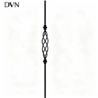 Balustre de marche d'escalier intérieur DVN moderne en métal noir thermolaqué résistant à la rouille avec tube creux pour villa américaine