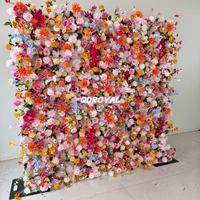 Großhandel Hochwertige Bunte Künstliche Blumenwand-Rolle 8ft*8ft Blumenpanel für Hochzeitsdekorationen