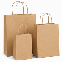 Sac en papier kraft réutilisable, écologique, grand format, pour emballage de restauration rapide, avec poignée torsadée et logo personnalisé