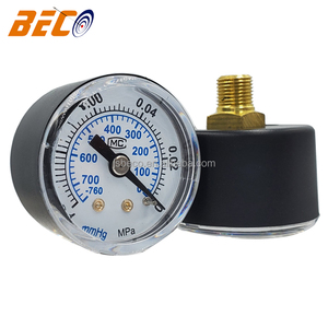 Manomètre à tube Bourdon BECO 1,5 pouce -0,1 MPa -760 mmHg, précision 2,5 %, certifié CE pour <span class=keywords><strong>mini</strong></span>-videur rotatif à aubes pour climatisation - Product Image 3