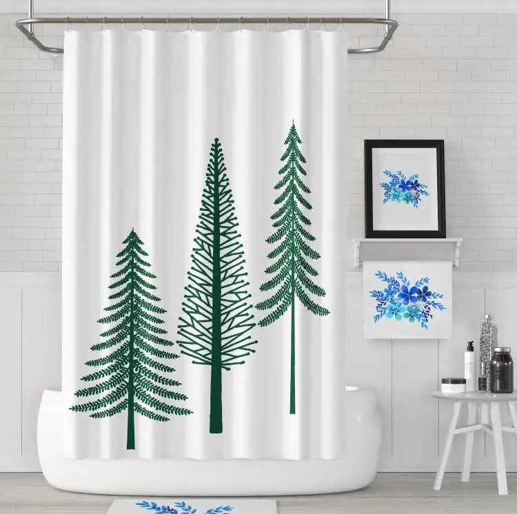 Cortina de ducha personalizada para baño, nuevo diseño, oferta