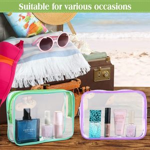 Neceser transparente Bolsa <span class=keywords><strong>de</strong></span> maquillaje cosmético aprobada por la TSA Bolsa <span class=keywords><strong>de</strong></span> viaje para llevar bolsas compatibles con la aerolínea del aeropuerto para mujeres y hombres - Product Image 5