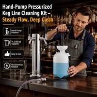 Kit de nettoyage pour Kegerator portable multifonctionnel avec pompe manuelle, brosse de nettoyage de ligne de bière sous pression, clé de robinet et connecteur de ligne de fût 4L