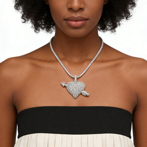 Collier <span class=keywords><strong>personnalisé</strong></span> plaqué or avec pendentif cœur flèche de Cupidon, cadeau pour anniversaire, chaîne <span class=keywords><strong>photo</strong></span> DIY - Product Image 4
