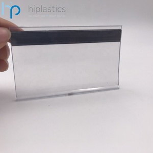 Hiplastiche DBR39 di plastica magazzino dati striscia di segno di prezzo porta etichette con supporto magnetico posteriore per scaffali del supermercato - Product Image 2