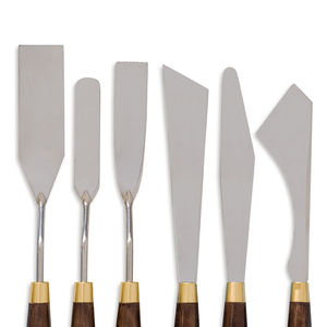 Phoenix Style coréen 1-18 #   Couteau <span class=keywords><strong>à</strong></span> palette pour peinture <span class=keywords><strong>à</strong></span> l'huile sur toile d'artiste, manche en bois brun, lame en acier inoxydable - Product Image 6