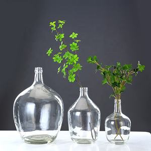 Florero de cristal de boca pequeña nórdico único de 2L y 4L para decoración del hogar - Product Image 2