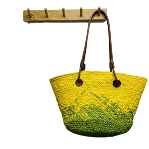 Designer crochet bag verão moda mão tecido crochet ráfia saco