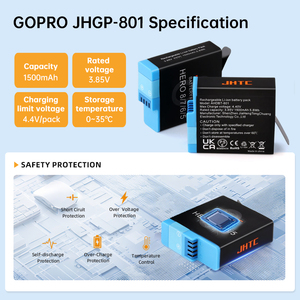 Piles de Rechange en Promotion pour <span class=keywords><strong>GoPro</strong></span> Hero 5 6 7 <span class=keywords><strong>8</strong></span> et 9, Batterie Entièrement Décodée - Product Image 2