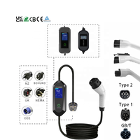 Chargeur EV portable 3.5KW, personnalisable 16A EVSE Type2 Support Delay Charge chargeur EV réglable avec prise NEMA 5-15P