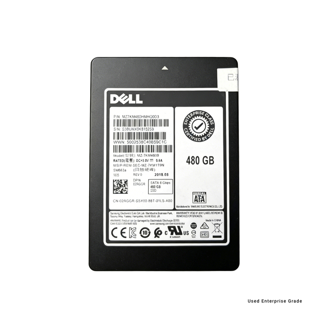Refurbished 480GB SSD SM863a MZ-7KM480B 02RGGR 2.5" SATA 6Gb/s Enterprise Server SSD