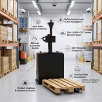 Chariot élévateur robotisé de 1500 kg avec navigation LiDAR SLAM, déploiement sans code QR pour la manutention automatisée en entrepôt