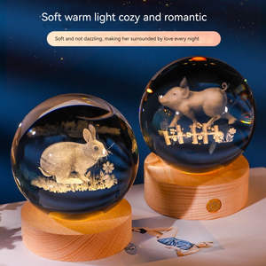 Bola de cristal del zodiaco, regalo de vacaciones, decoración artesanal, <span class=keywords><strong>luz</strong></span> de cristal, <span class=keywords><strong>luz</strong></span> nocturna, regalo de cumpleaños, artesaní<span class=keywords><strong>a</strong></span> de cristal de Navidad - Product Image 5