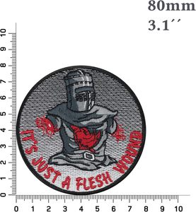 Patch tactique brodé 'C'est juste une blessure de chair' Design Black Knight Badge Biker Patch DIY Hook Loop - Product Image 2