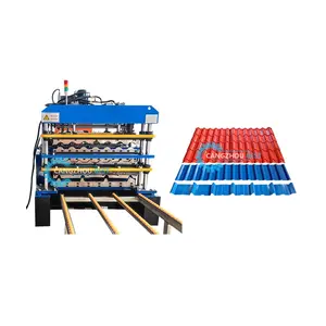 Columbia Popular Three layer TR4 R101 And Metal Glazed Tile Roofing Panel Making Cold Roll Forming Machine