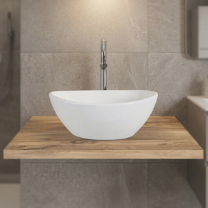 Évier de table en céramique de qualité exportée de petite taille à surface solide pour salles de bain d'Inde - Product Image 2