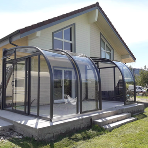 Véranda en verre de style européen avec toit en verre et murs en aluminium, serre en verre teinté pour jardin, patio, cour arrière - Product Image 3