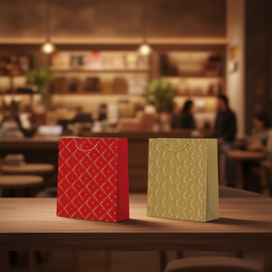 Borsa regalo in lamina d'oro 5841 di medie dimensioni con goffratura e stampa a caldo per promozioni - Product Image 3