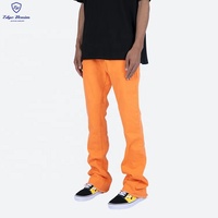 EDGE DENIM Pantalon en jean droit personnalisé pour hommes, orange