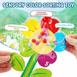 <strong>Flower</strong> Color Sorting Sensory Toy for Toddler Activities Fine Motor Matching <strong>Game</strong> Roadtrip Travel Essential Autism Fidgets Toys - Product Image 4