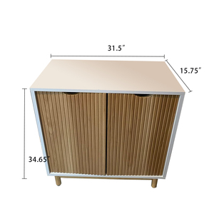 Mesa auxiliar de madera maciza de gran capacidad, resistente y única, mesita de noche, mesa auxiliar de madera, armario de almacenamiento con puerta doble para el hogar y el Hotel - Product Image 5