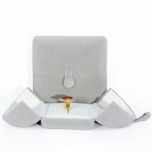 Wholesale Luxury Double Open Jewelry Gift Box Velvet Jewelry Packaging Box <b>Earring</b> Bracelet Necklace Ring Pack <b>case</b> - Product Image 6