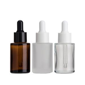 Botella de vidrio ámbar esmerilado con gotero, botella de aceite esencial personalizada, cosmética, esmerilada, 15ml, 30ml - Product Image 1
