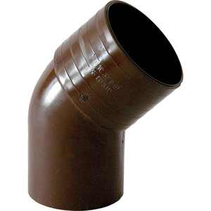 Courbe en PVC à 45 ° en brun foncé Raccord de tuyau en plastique Ø 80 avec surface lisse Emballage de boîte de connexion à soudure sous pression PN16 - Product Image 1