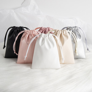 Sacs à bijoux en cuir PU avec cordon de serrage, 7x9cm à 15x20cm, pour ranger les écouteurs et les bijoux - Product Image 1