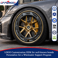 Jantes de course en alliage forgé concave Aerodisc en carbone bronze doré 20 21 pouces 5x130 de luxe en 2 pièces pour Porsche 911