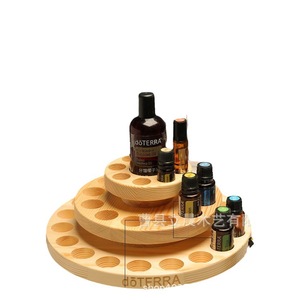 Présentoir d'huiles essentielles en bois massif, organisateur de rangement de bureau rotatif à 360 degrés pour bouteilles d'aromathérapie - Product Image 2