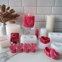 Nouveau Design Saint-Valentin Amour Lèvres Rouges Rose Cylindrique Bougie Parfumée Moule en Silicone de Grossiste