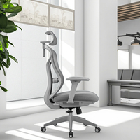 Chaise de bureau ergonomique confortable et réglable en tissu maillé à dossier haut moderne pour bâtiment de bureaux, vente en gros