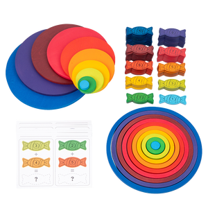 Hot New DIY Wooden Rainbow Puzzle Blocks Nesting Cartoon Building Toy for Kids Baby & Toddlers CPC CE Certified - Product Image 3