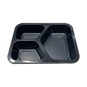 China Ready Meal CPET Tray 3 Compartment Plastic CPET Food Tray Ovenable Microwavable