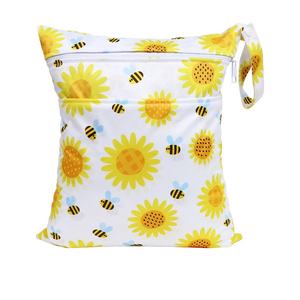 Bolsa húmeda de flores flamencos 30x36 cm bolsa húmeda de doble bolsillo impermeable reutilizable <span class=keywords><strong>para</strong></span> <span class=keywords><strong>cosas</strong></span> de bebé bolsa de almacenamiento de Bikini - Product Image 1