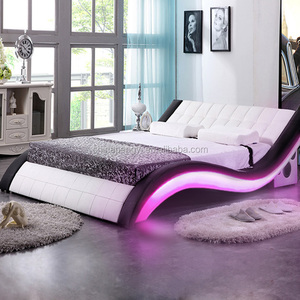 Italian Design Genuine Leather Modern LED <strong>Headboards</strong> for <strong>King</strong> <strong>Size</strong> <strong>Bed</strong> - Product Image 3